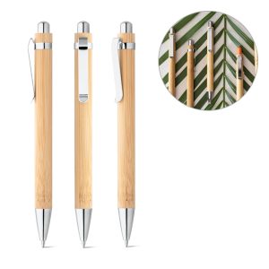 caneta em bambu metal personalizada